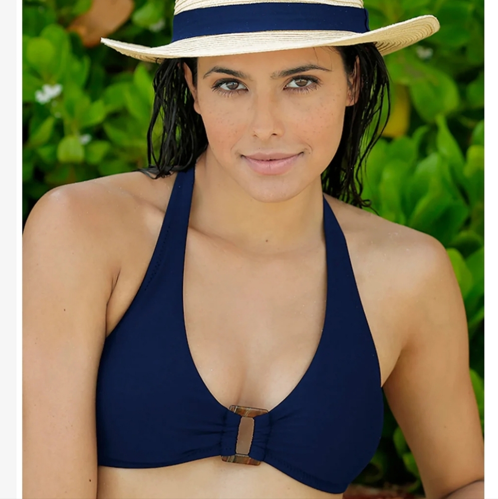 Nwt Helen Jon Tortoise Halter Bikini Top